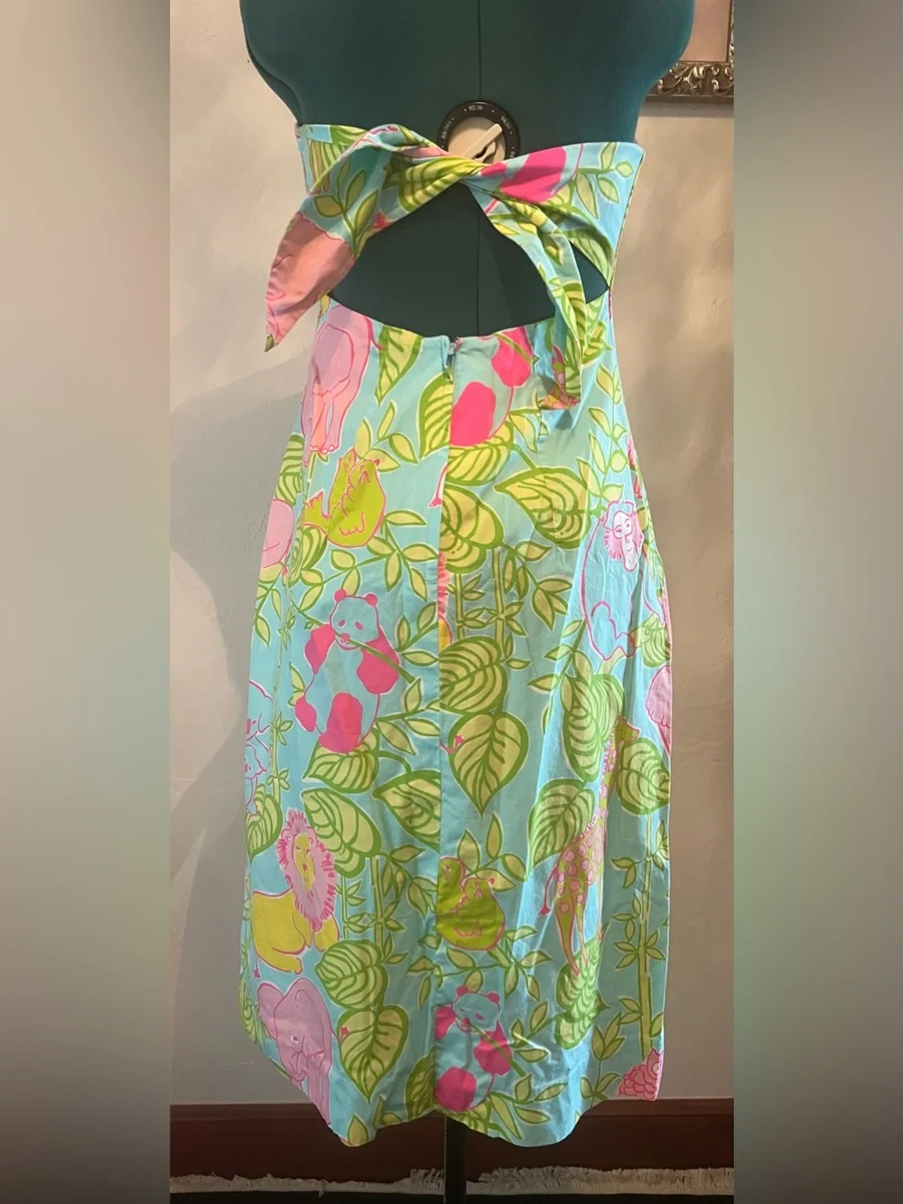 Lilly Pulitzer San Diego Zoo Print Strapless Sabrina Dress, size 10, NWOT - Picture 3 of 11